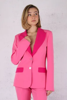 Giacca Rever Bicolore Fucsia