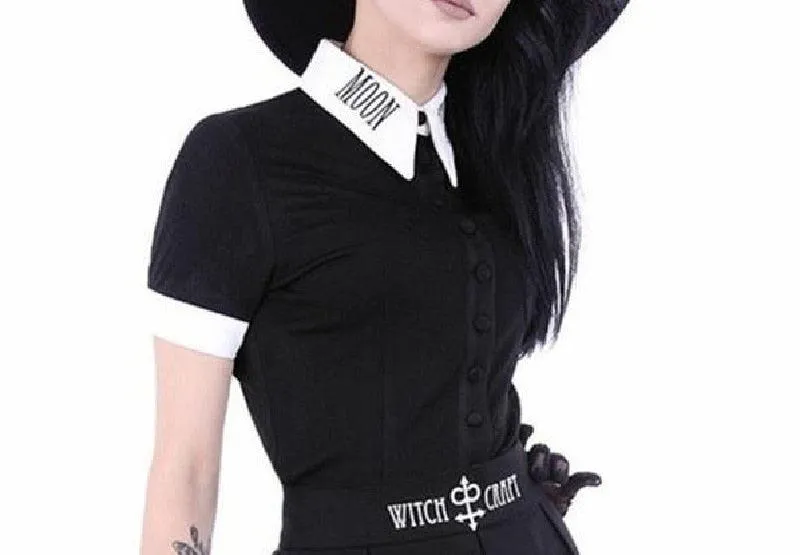 Gothic Two Piece Set Shirt And Skirt