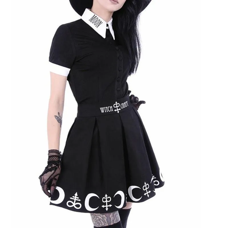 Gothic Two Piece Set Shirt And Skirt