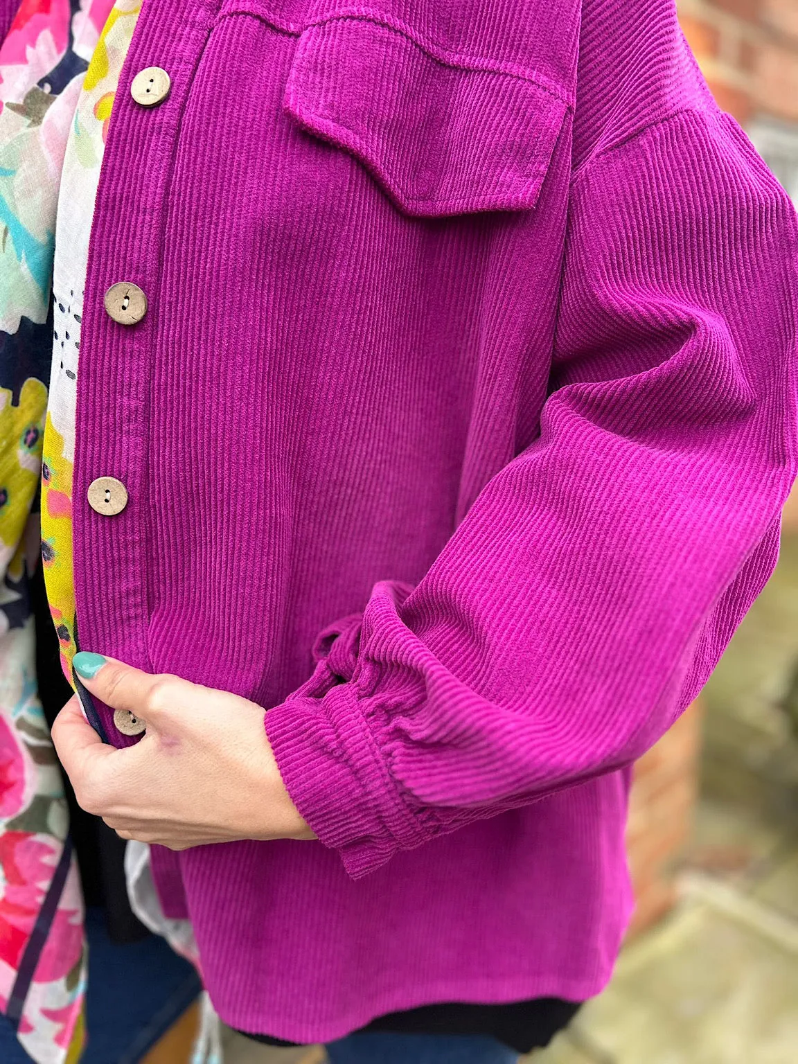 Grape Corduroy Shirt Bella