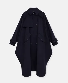 High-Neck A-Line Trench Coat