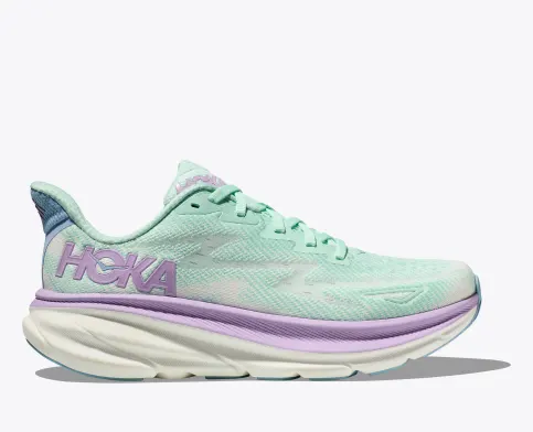 Hoka Women’s Clifton 9 Athletic Shoes-Sunlit Ocean/Lilac Mist