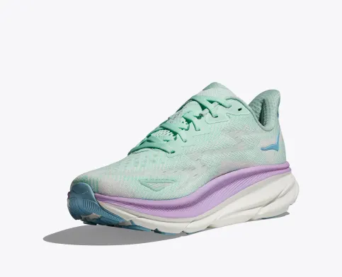 Hoka Women’s Clifton 9 Athletic Shoes-Sunlit Ocean/Lilac Mist