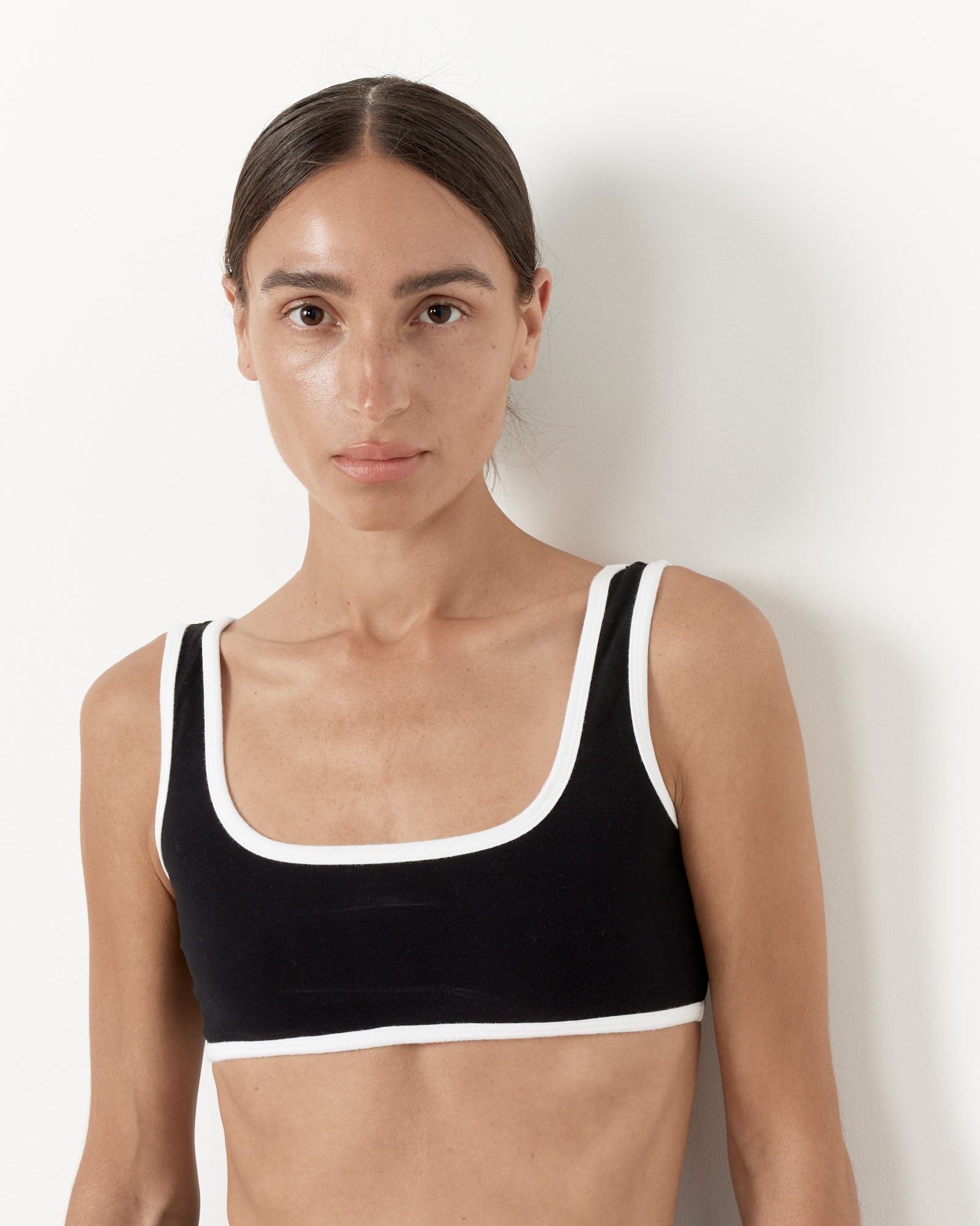 Jess Contrast Bralette in Black/White