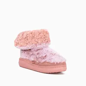 LADIES COSYHEATS PINK TIP DYE FUR SLIPPER BOOT (MICROWAVEABLE)