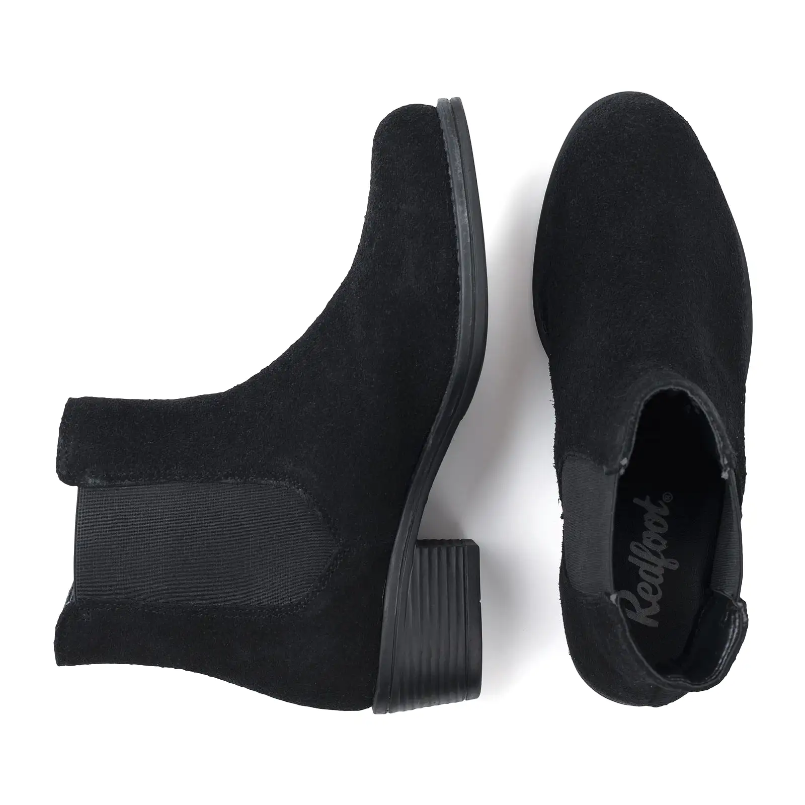 LADIES VICTORIA BLACK SUEDE CHELSEA BOOT