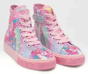 LELLI KELLY LK 3488 UNICORN MID CANVAS BOOTS HI-TOPS MULTI FANTASIA