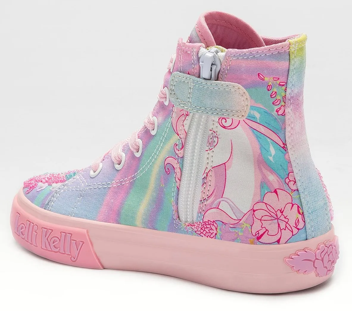 LELLI KELLY LK 3488 UNICORN MID CANVAS BOOTS HI-TOPS MULTI FANTASIA