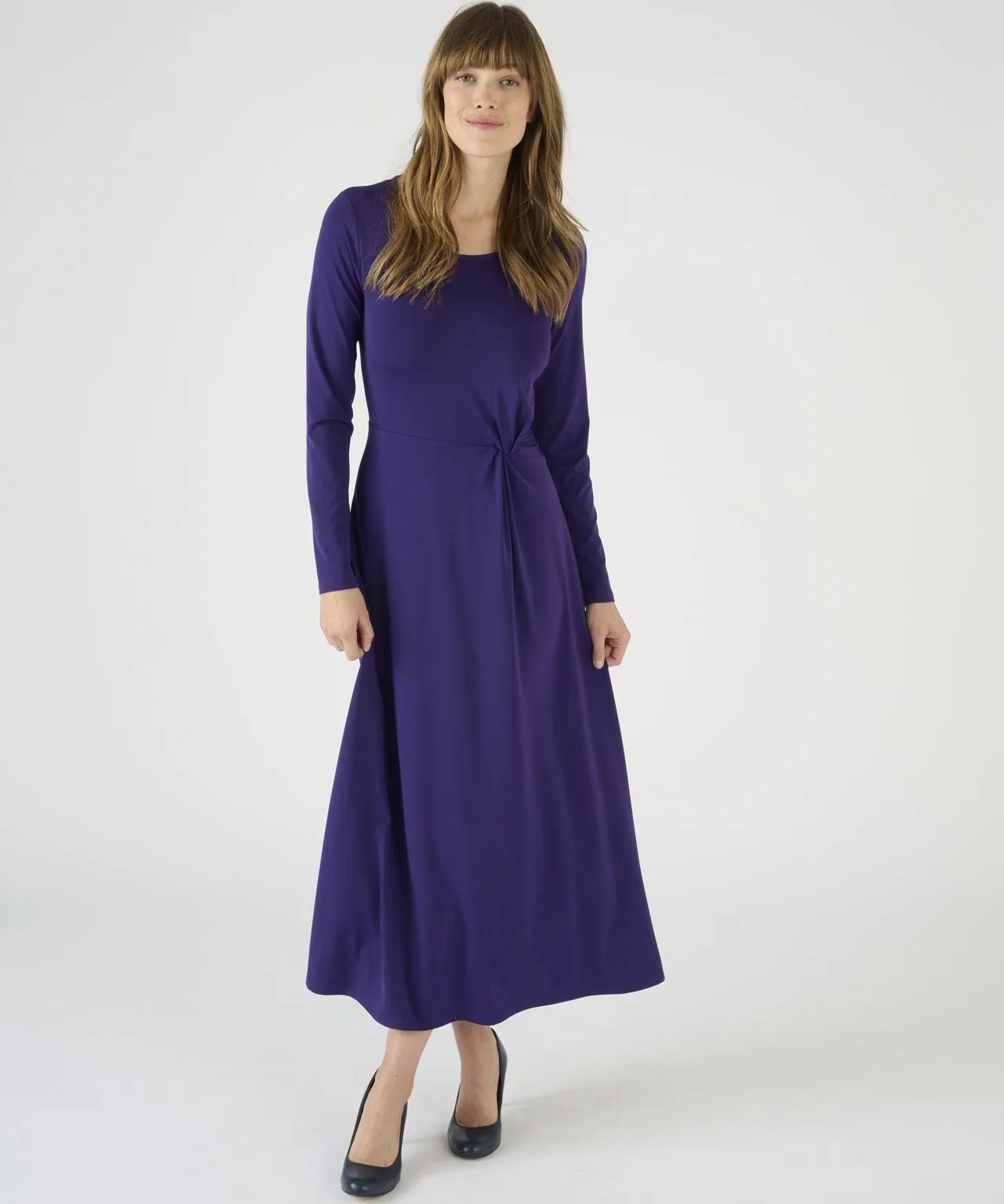 Long Sleeved Side Knot Detail Jersey Dress