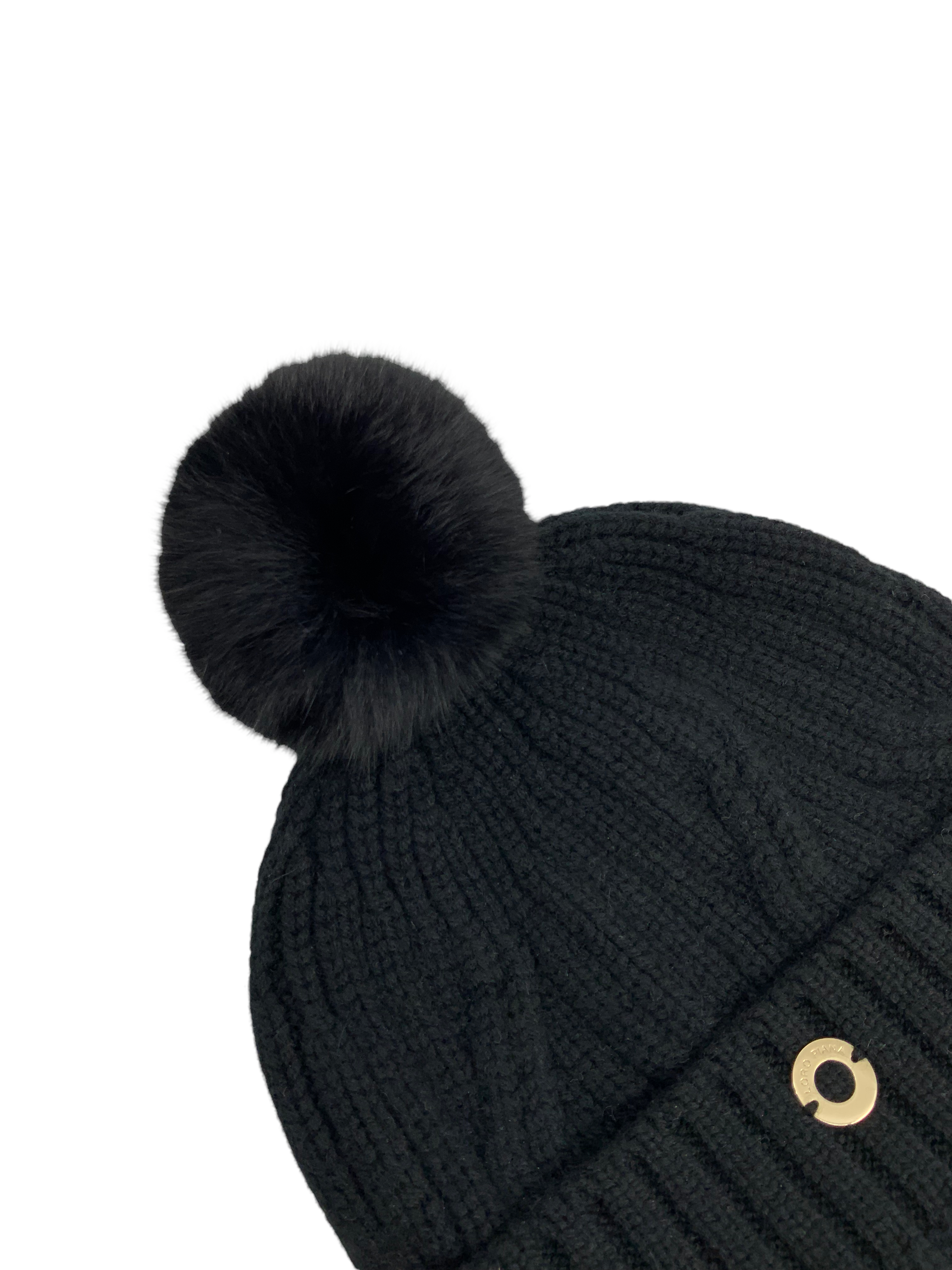 Loro Piana Baby Cashmere and Chinchilla Pompon Beanie Hat