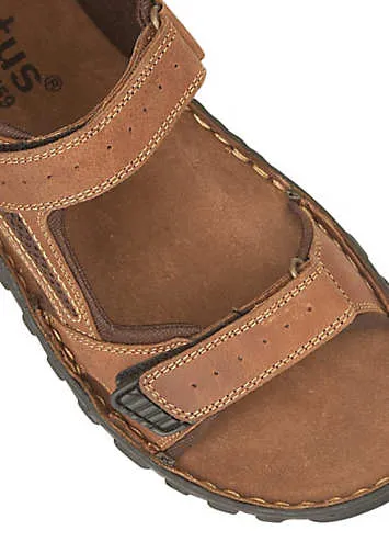 Lotus Mens Noah Tan Leather Sandals | Grattan