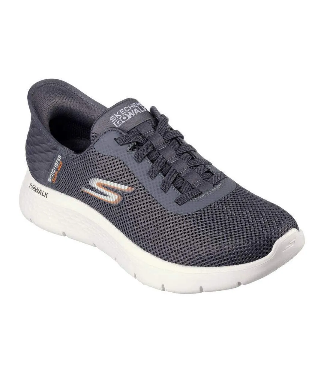 Mens go walk flex hands up shoes grey/white Skechers