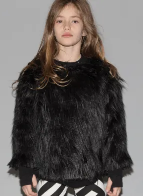 Nununu Faux Fur Sweatshirt in Black