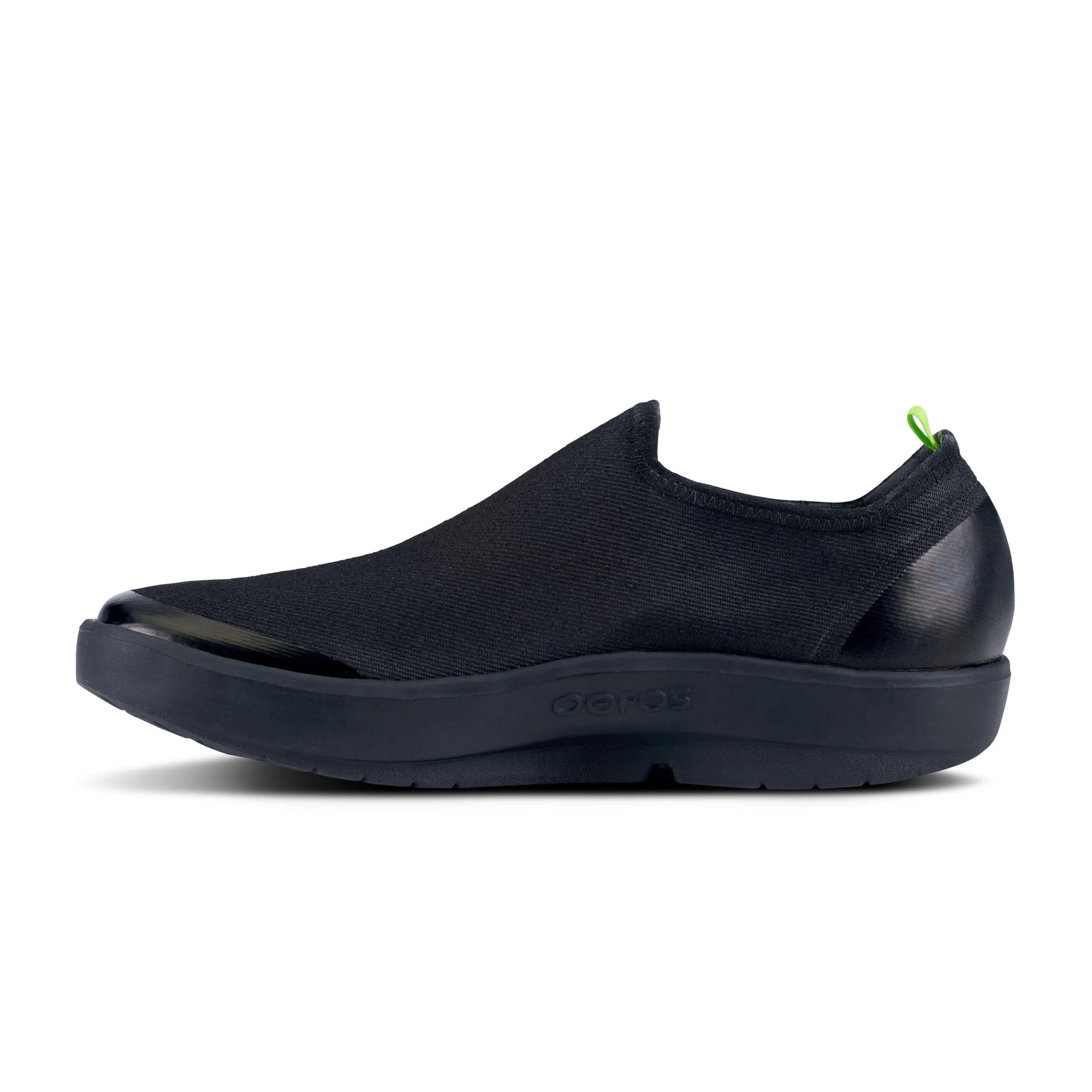 Oofos Mens OOmg eeZee Low Canvas Slip-on Shoe- Black