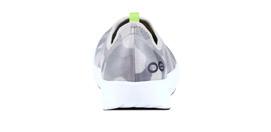 Oofos Womens OOmg eeZee Slip-on Low Shoe-White Green Camo