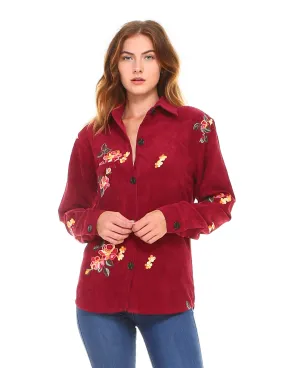 Oriental Flowers Corduroy Shirt