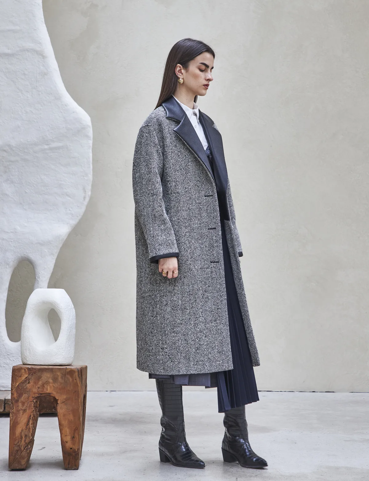 OVERSIZED SINGLE COAT - black