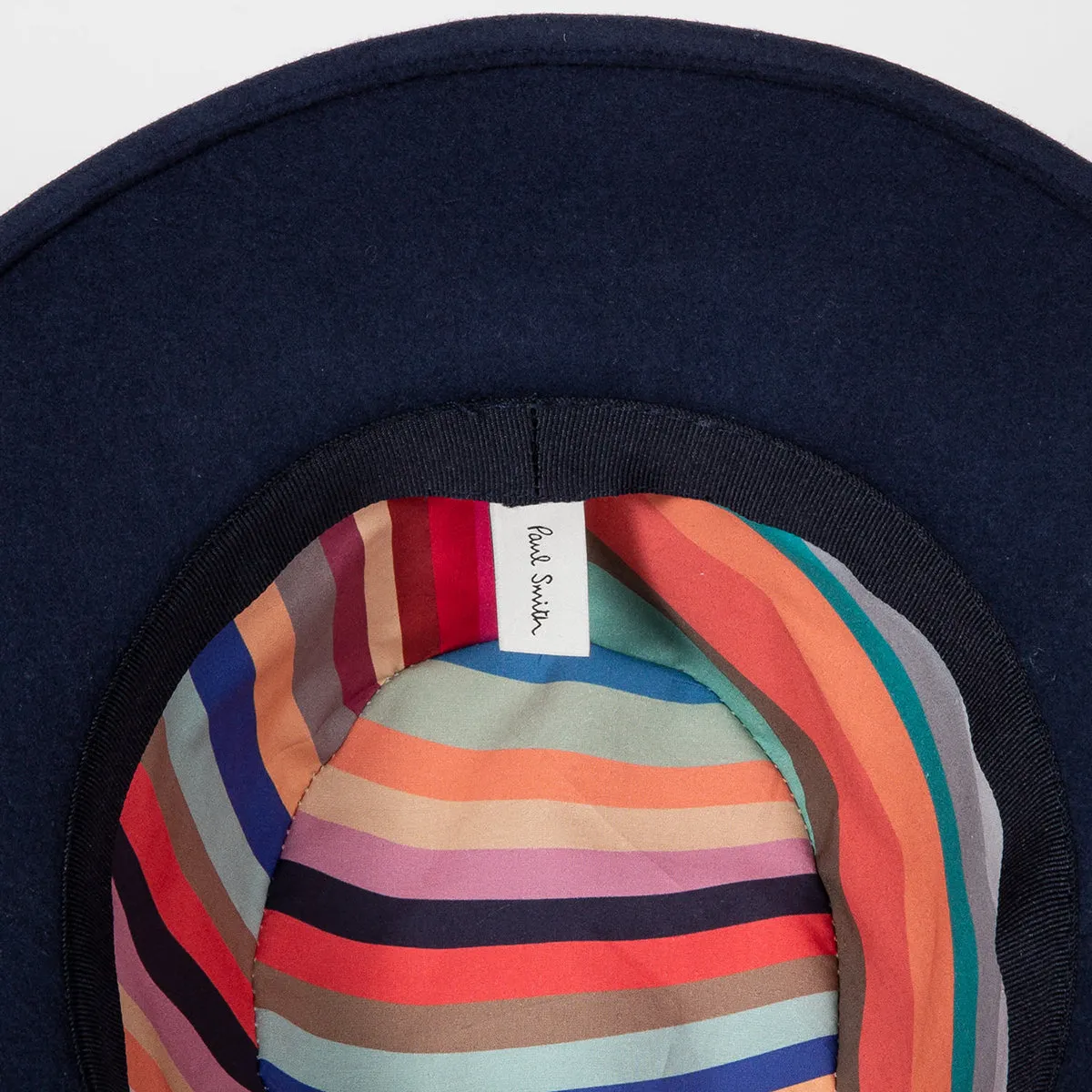 Paul Smith - Women's Swirl Lined Fedora Hat in Navy