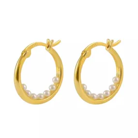 Pearl Lined Hoops