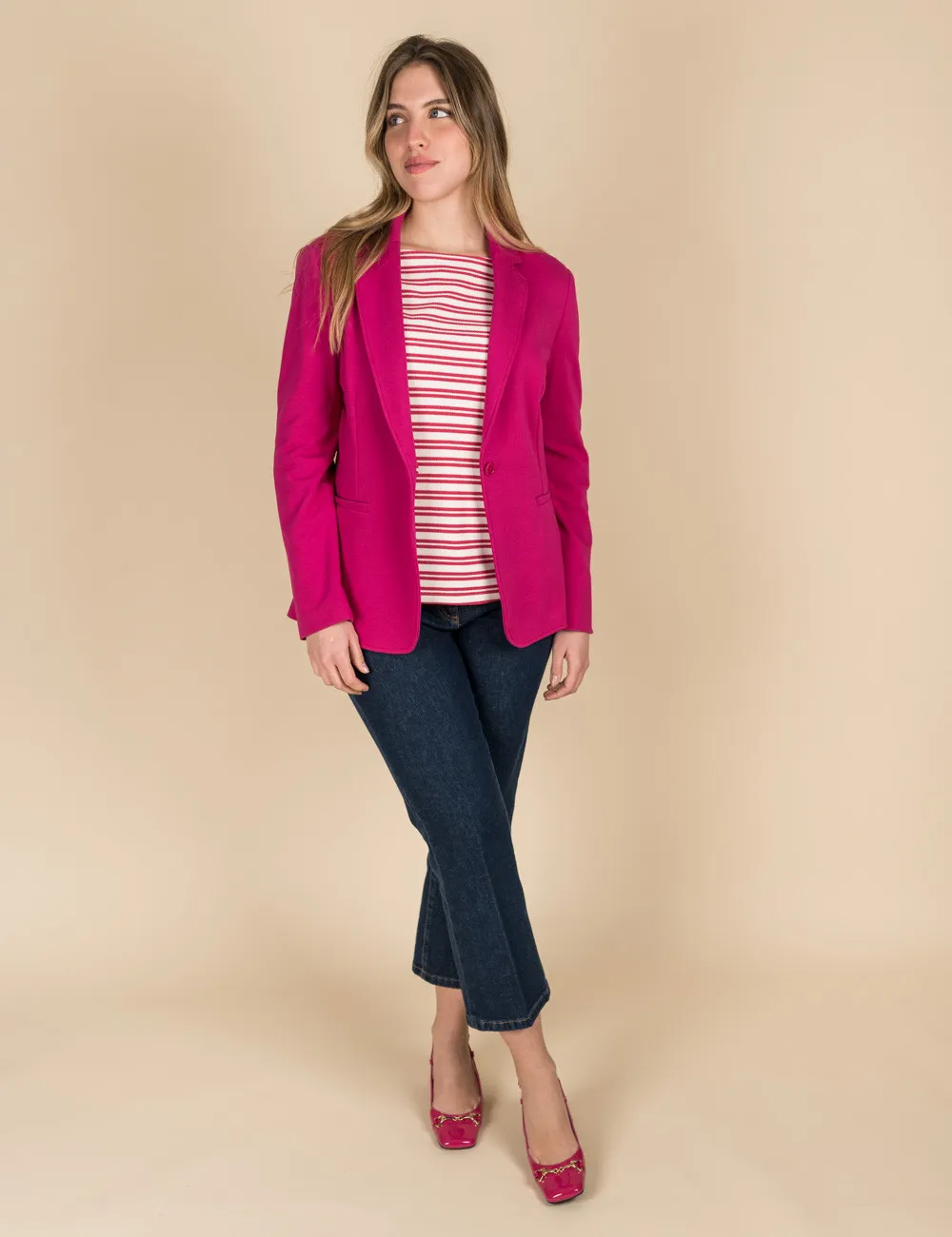 Pennyblack - Blazer slim in jersey fuxia