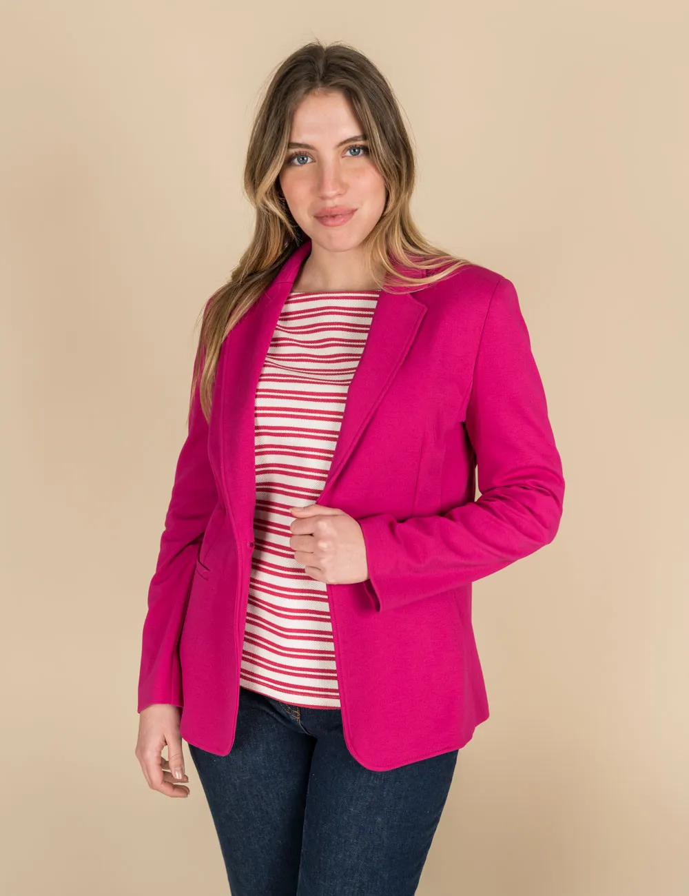 Pennyblack - Blazer slim in jersey fuxia