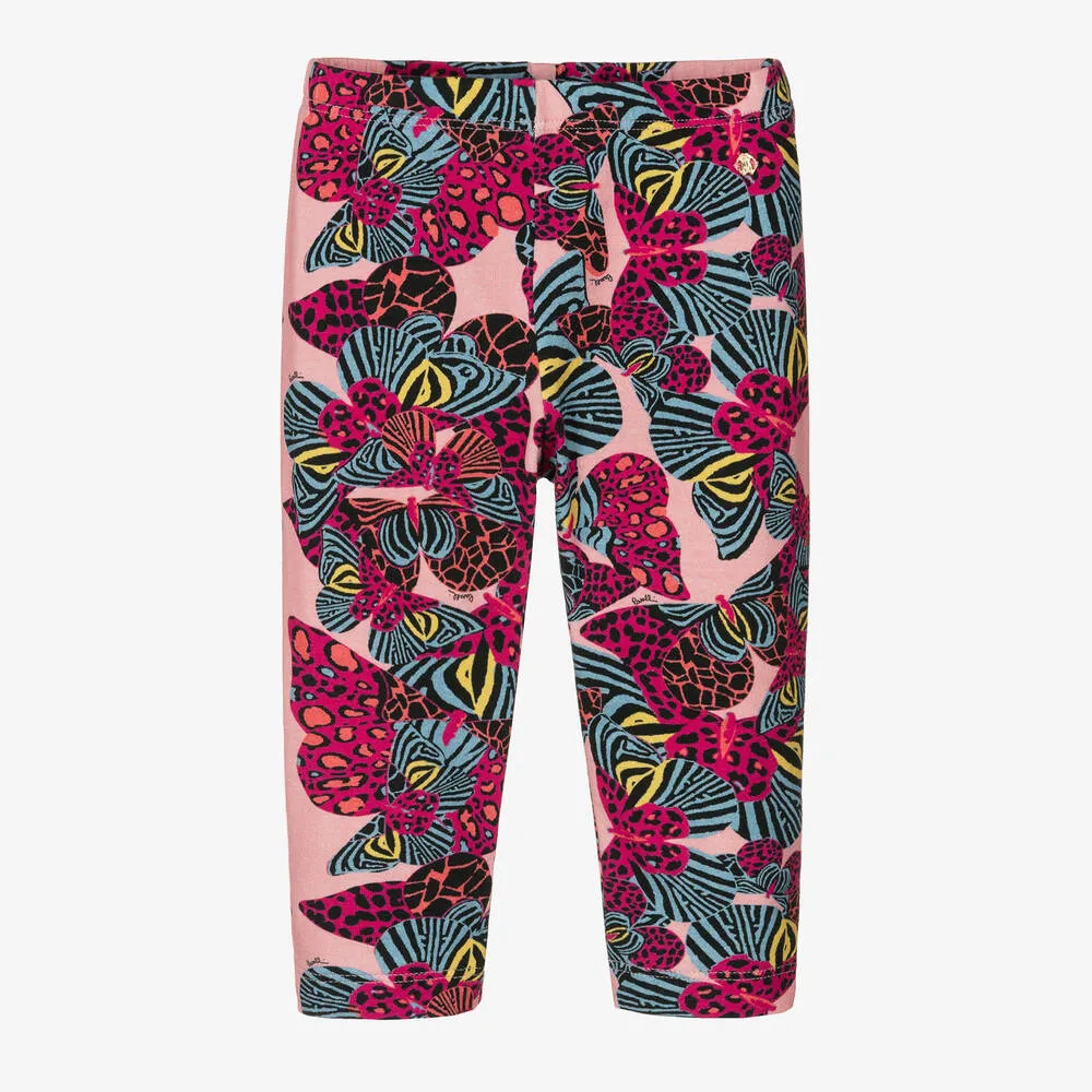 Pink Cotton Butterfly Leggings