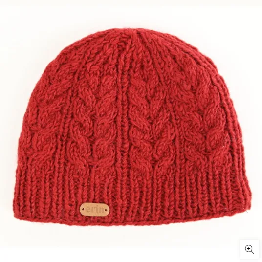 Pull On Aran Cable Hat