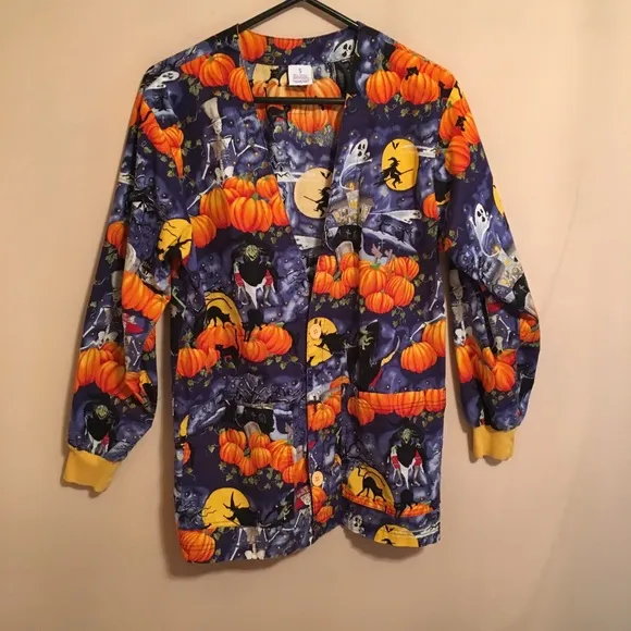 Pumpwitch Halloween Scrub Jacket - William Jacket