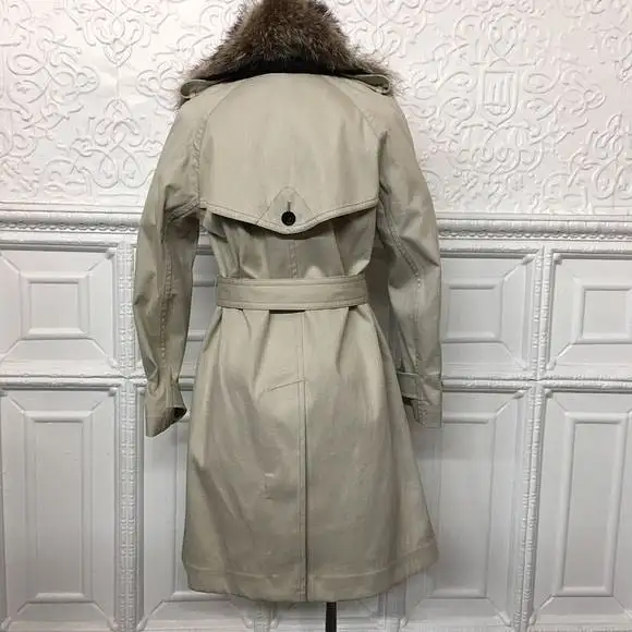 RealRaccoonFur Coach Trench Coat NWT