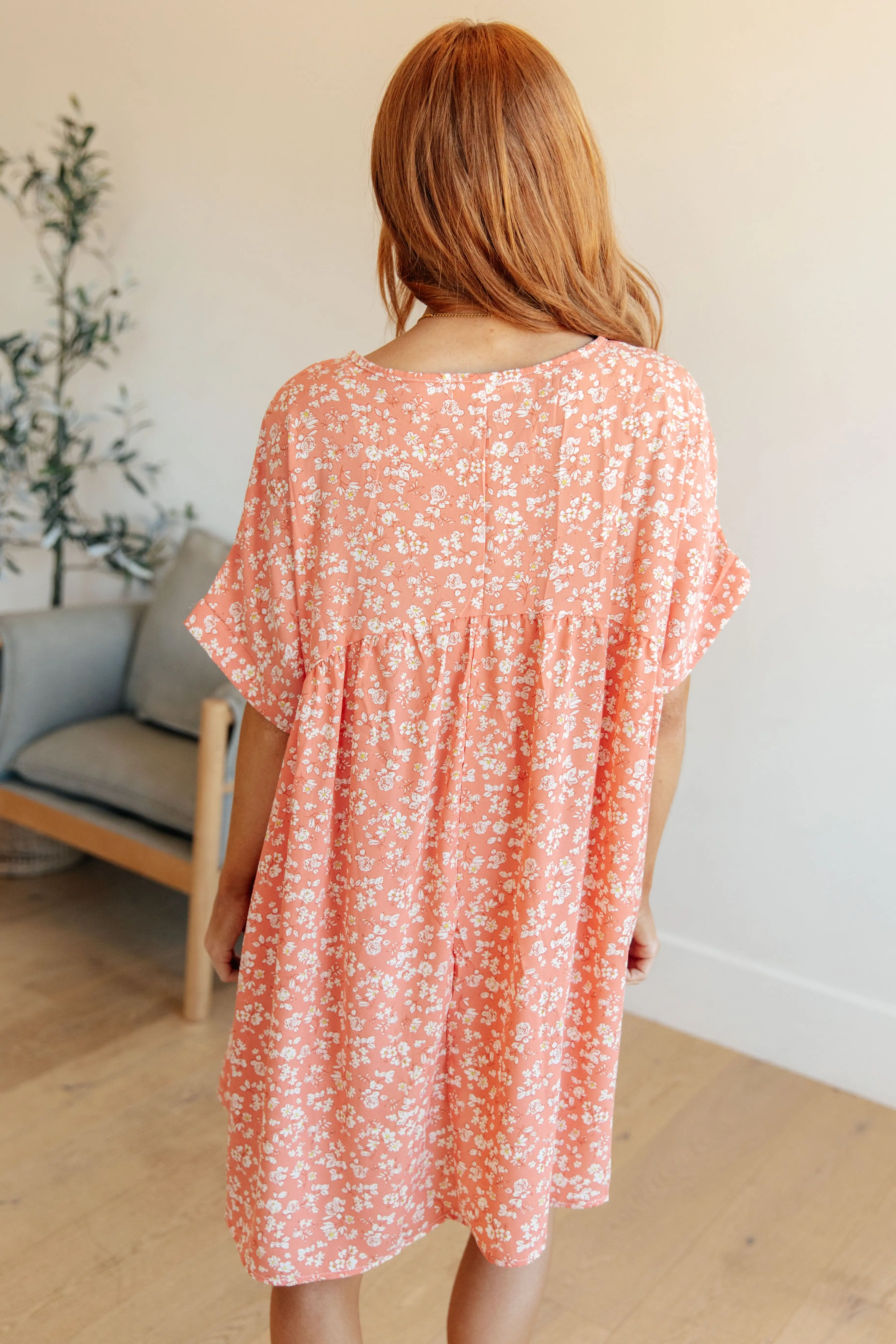 Rodeo Lights Dolman Sleeve Dress in Coral Floral