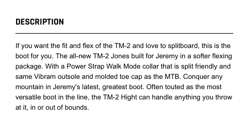 SALE!! 32 TM2 Jones Splitboard Boot 2022/23