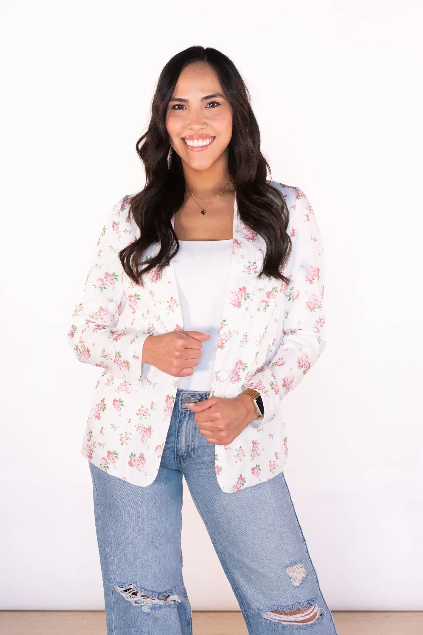 Sincerely Enchanting Floral Blazer