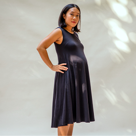 Sleeveless Swing Dress | Black