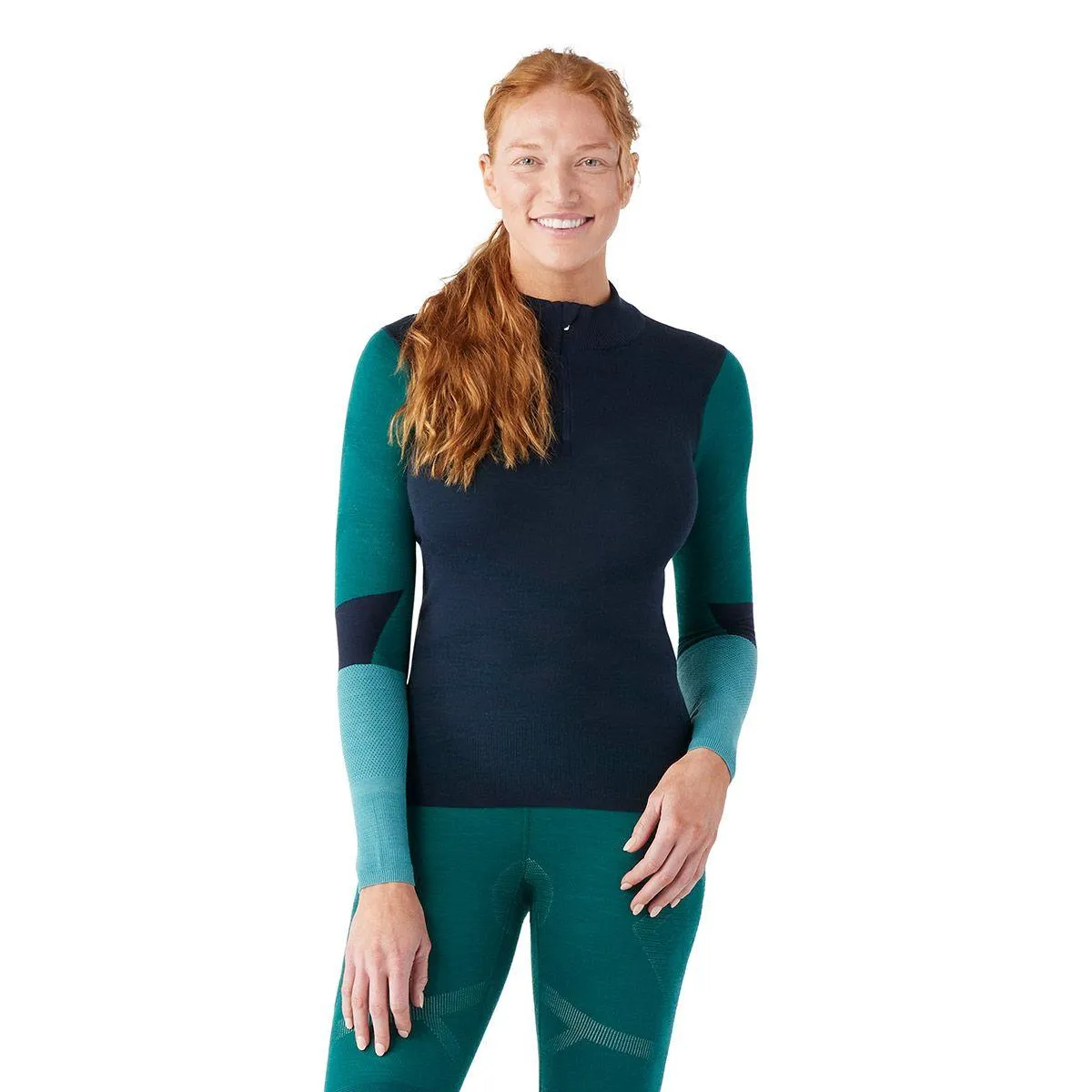 Smartwool - Women's Intraknit Thermal Merino Base Layer Colorblock 1/4 Zip