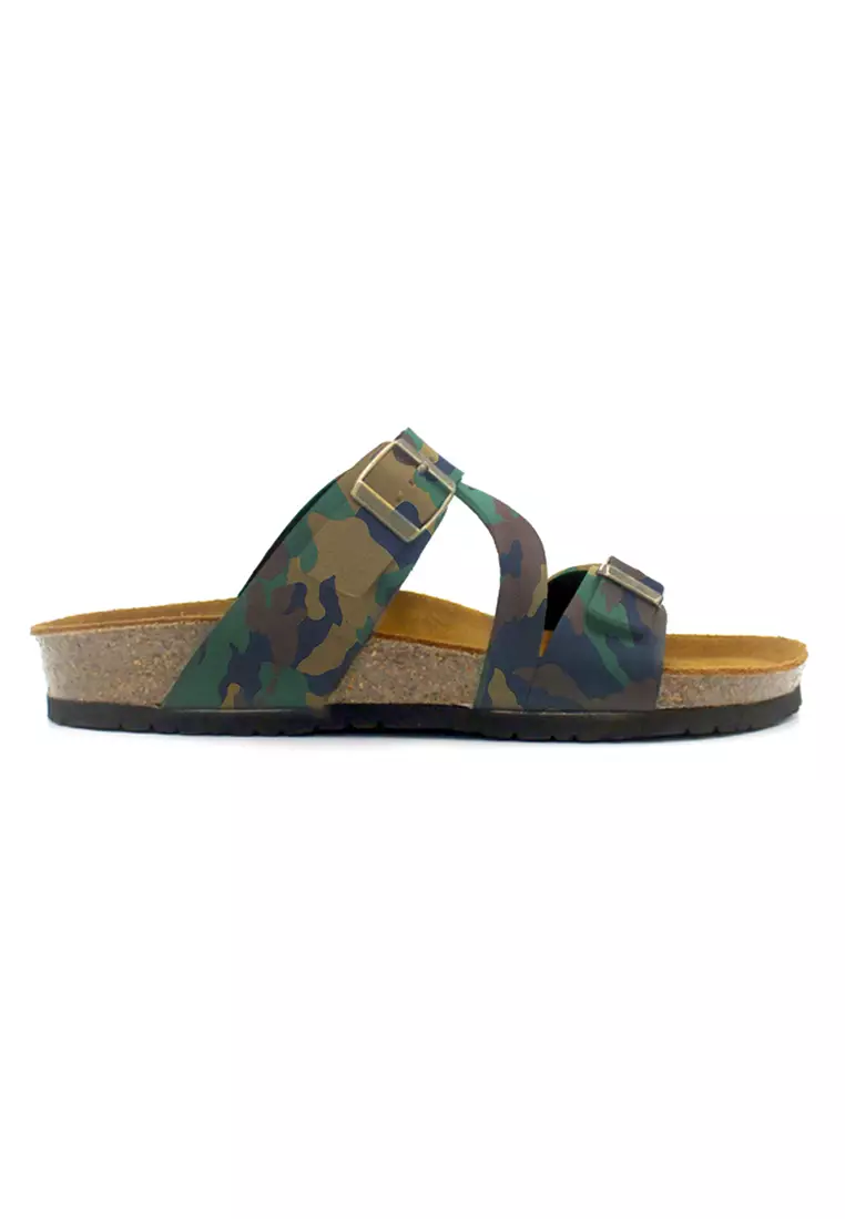 SoleSimple Hamburg - Camouflage Leather Sandals & Flip Flops