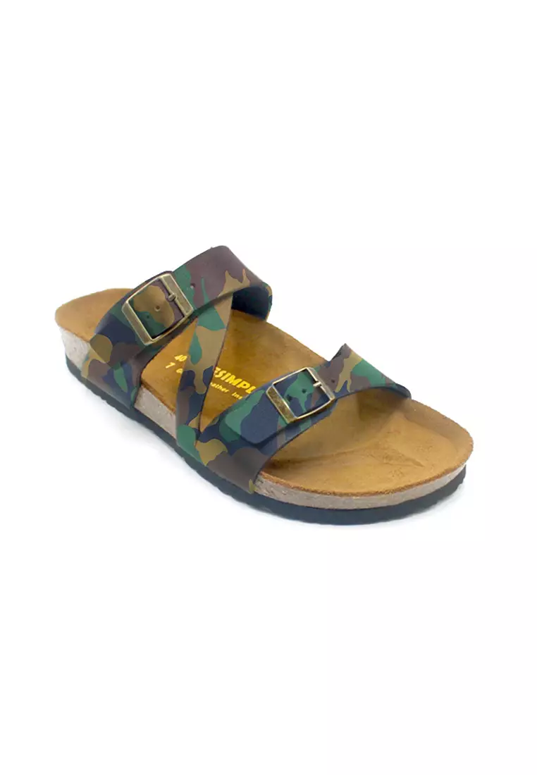 SoleSimple Hamburg - Camouflage Leather Sandals & Flip Flops