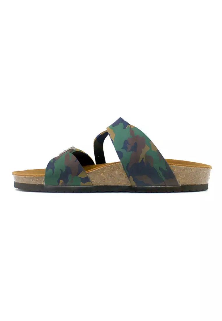 SoleSimple Hamburg - Camouflage Leather Sandals & Flip Flops