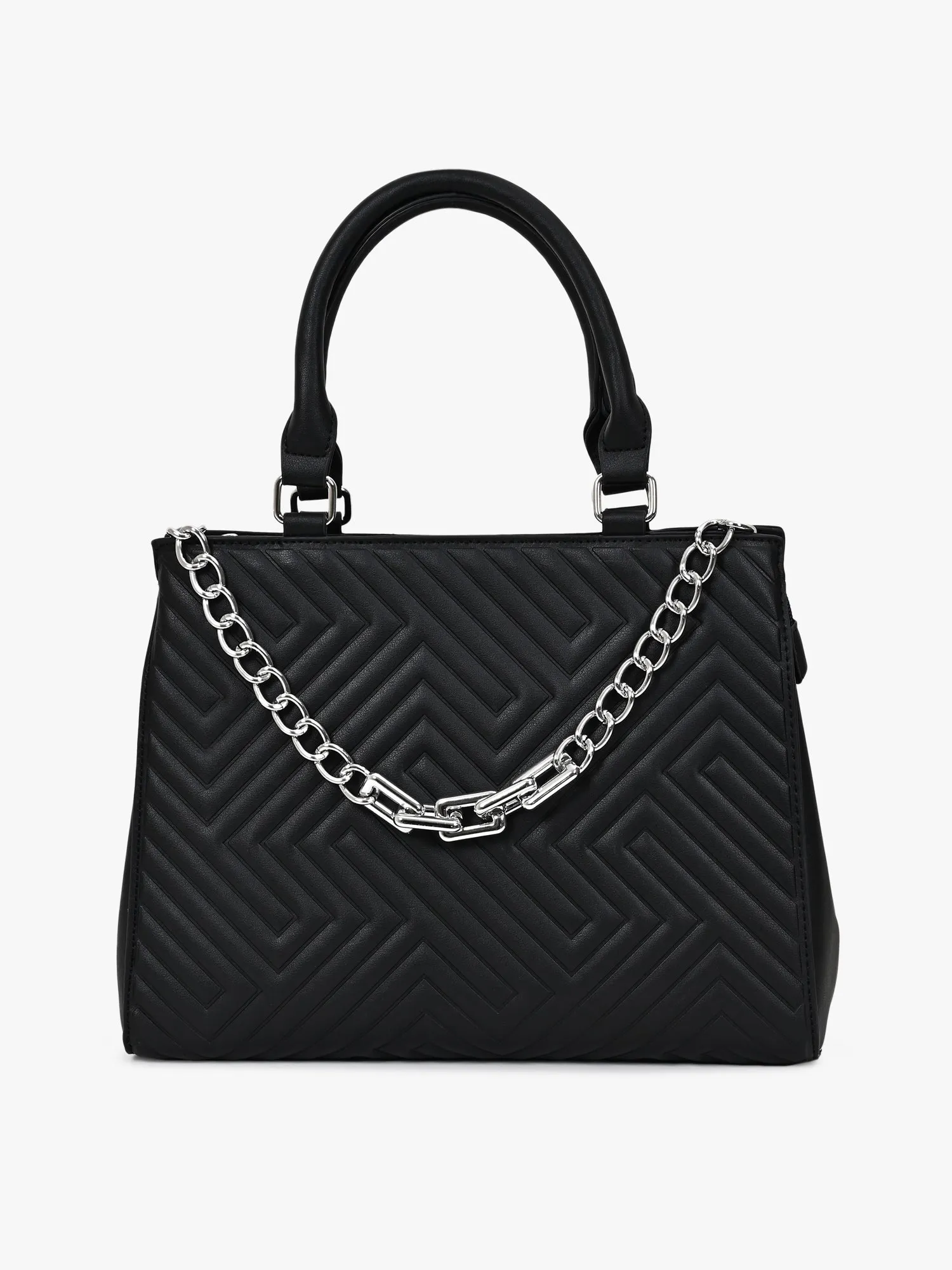 Solid Quilted Handbag