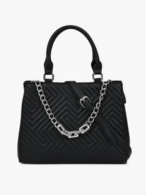 Solid Quilted Handbag