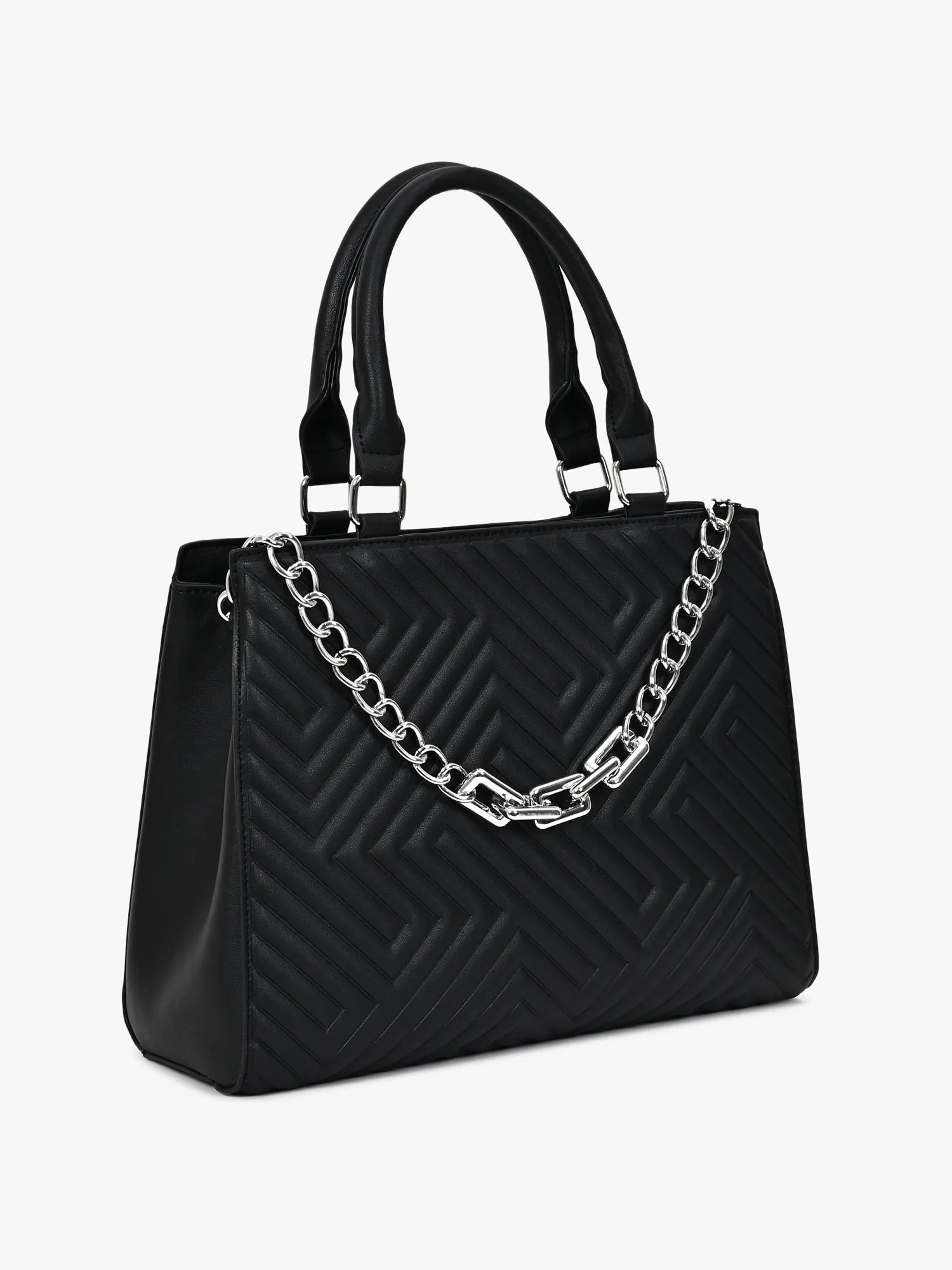 Solid Quilted Handbag