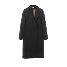 Souvenir Double-Breasted Black Coat