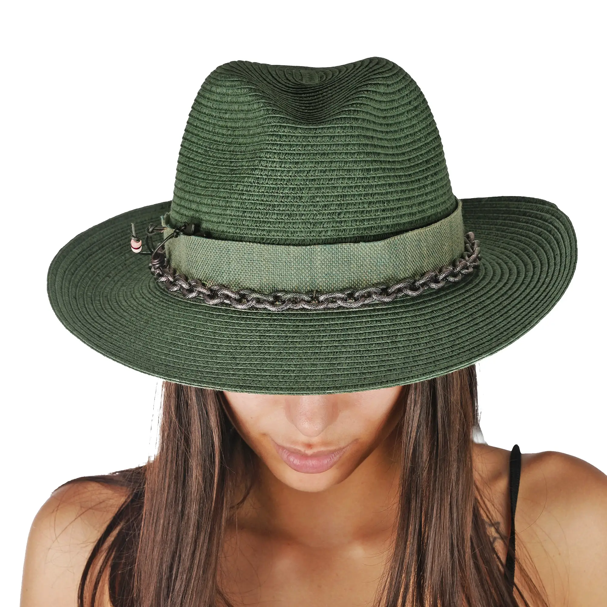 Spring Hat Natural Cellulose Green