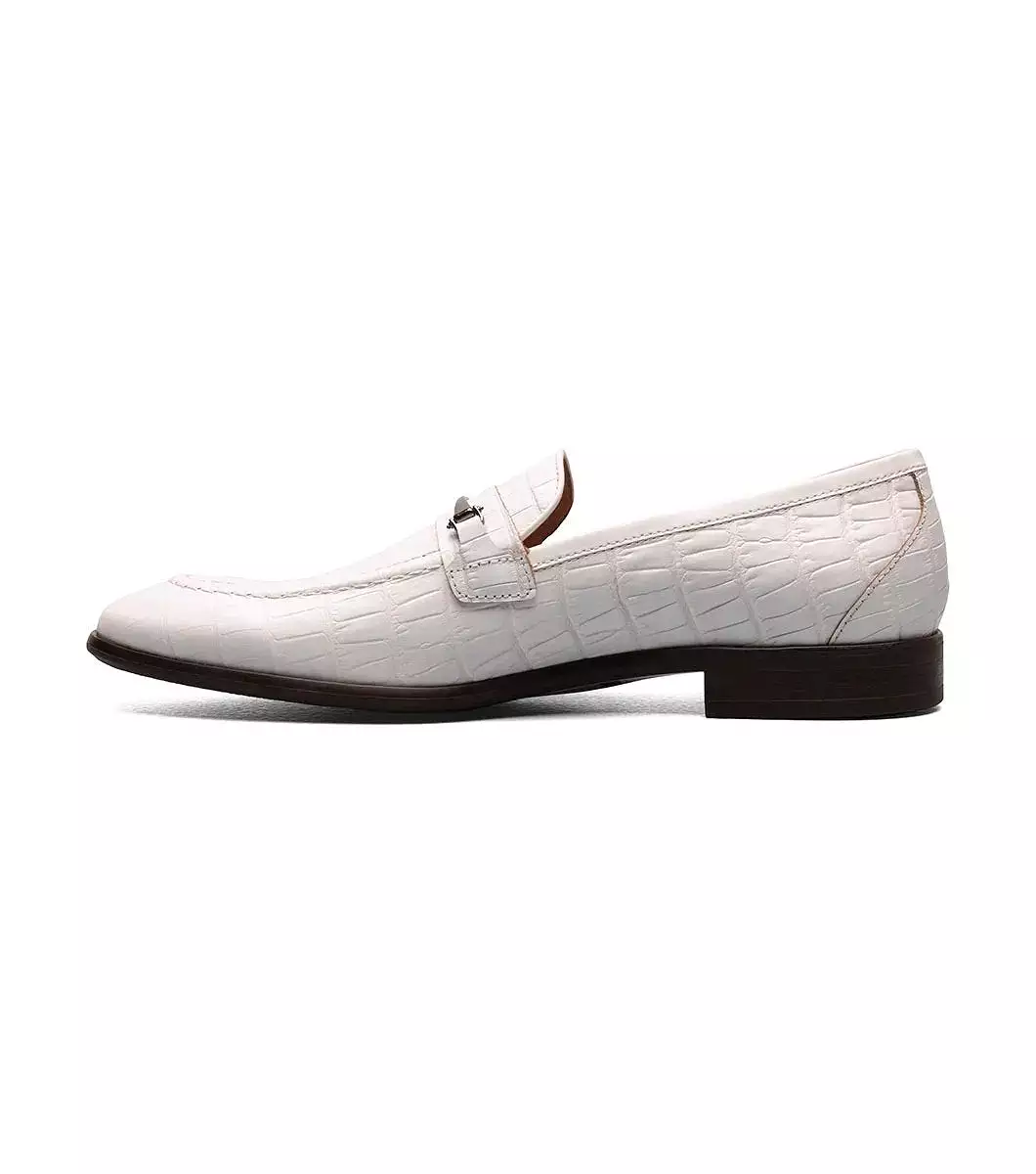 Stacy Adams - FERDINAND Moc Toe Bit Slip On - White - 25455-100