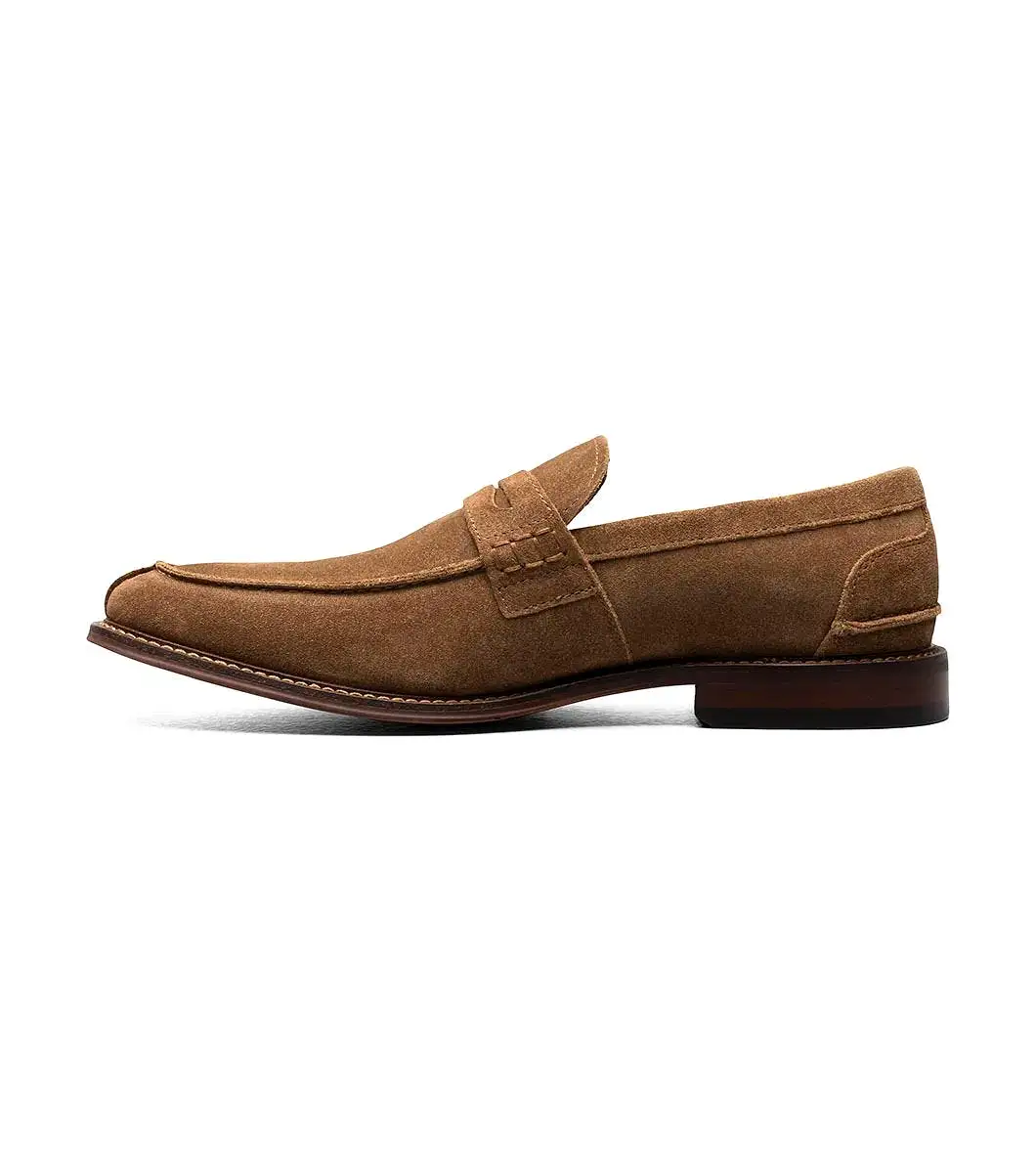 Stacy Adams - MARLOWE Algonquin Moc Toe Penny Slip On - Dark Tan Suede - 25550-211