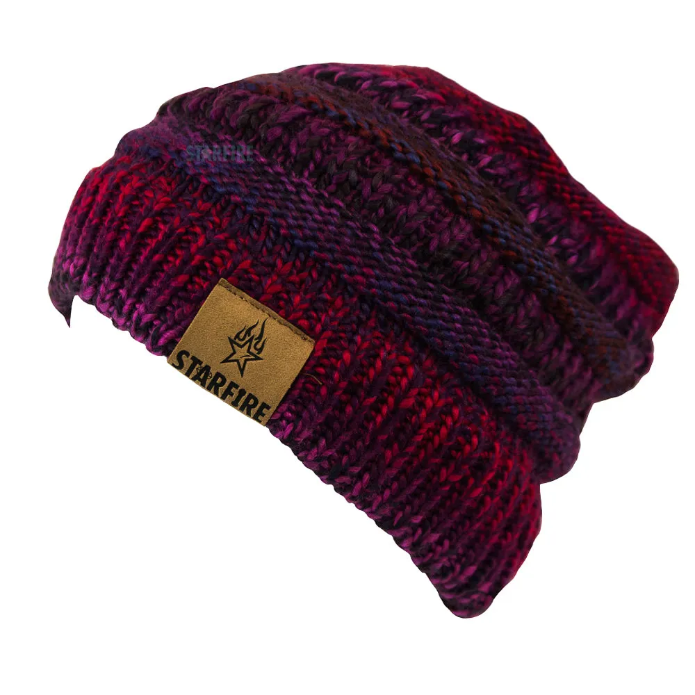 Starfire Multi Color Cable Knit CC Beanie