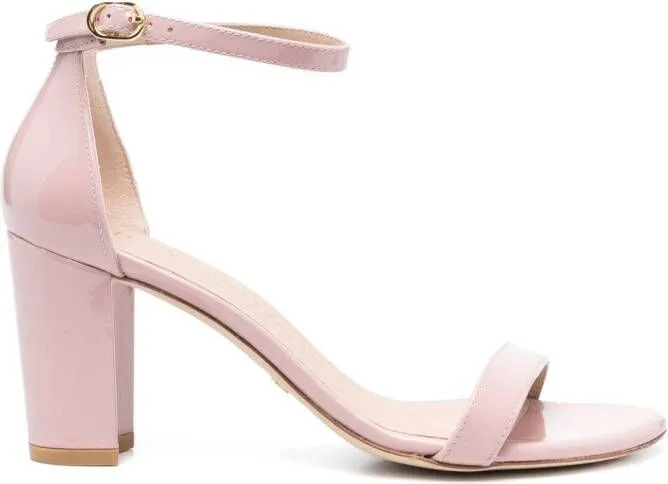 Stuart Weitzman 90mm patent leather sandals Pink