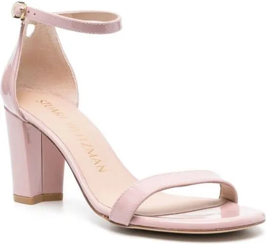 Stuart Weitzman 90mm patent leather sandals Pink