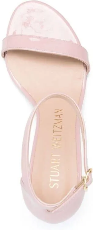 Stuart Weitzman 90mm patent leather sandals Pink