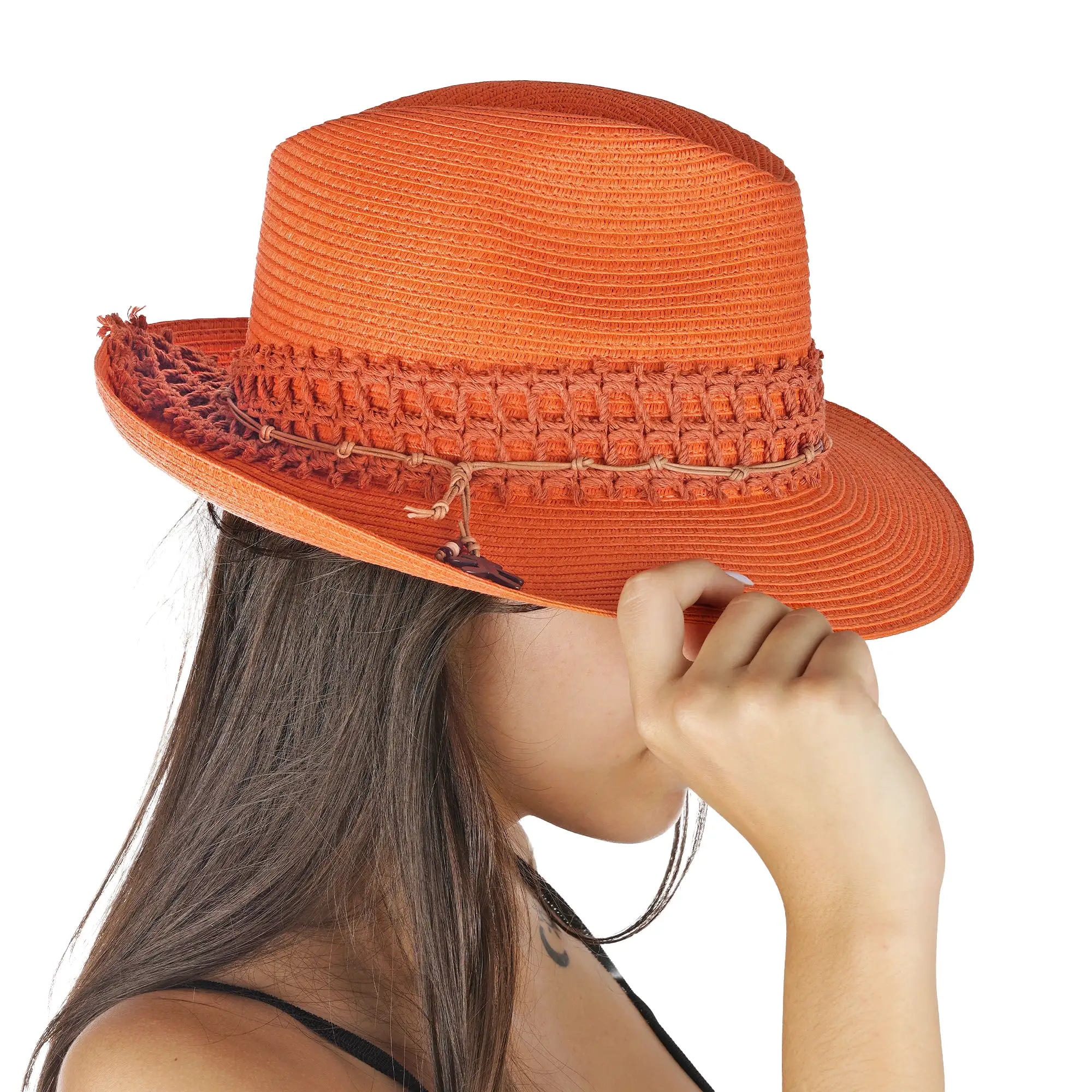 Summer Hat Natural Cellulose Orange