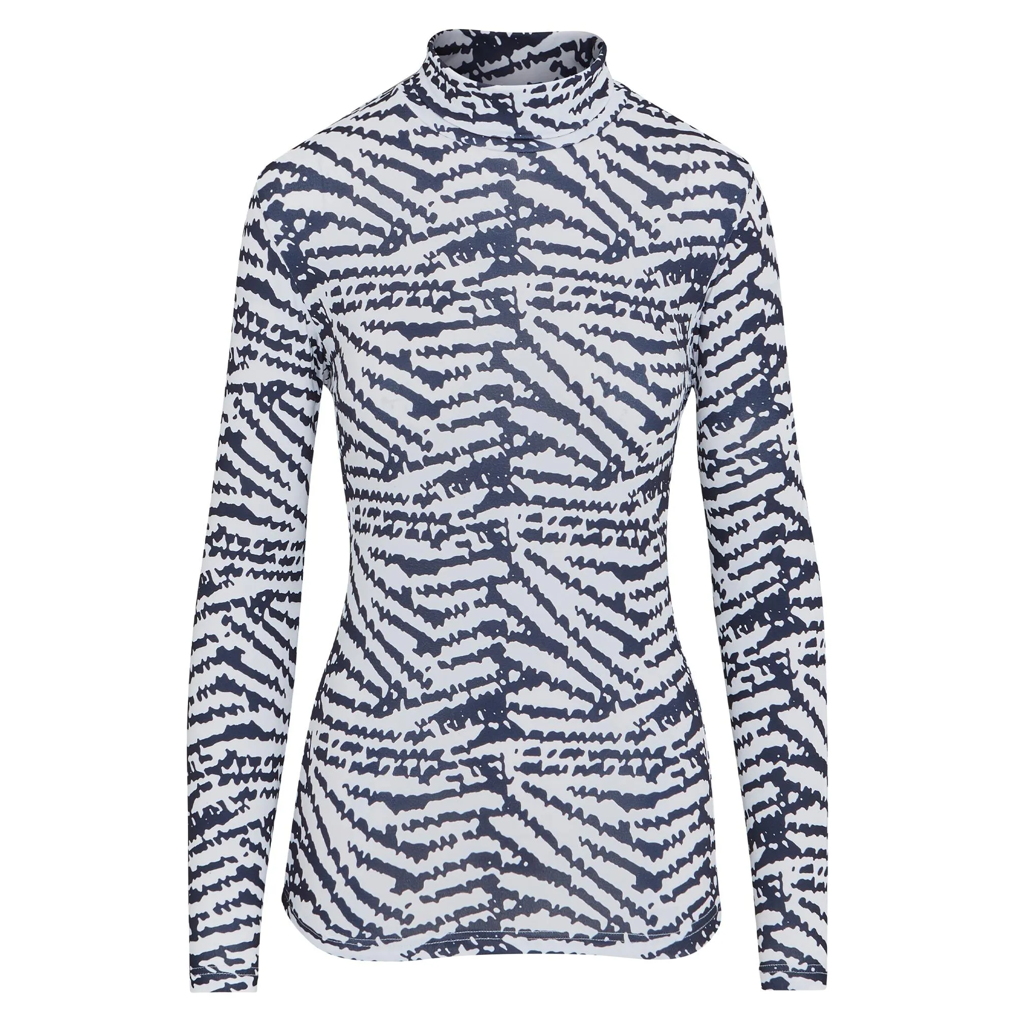 Swing Out Sister Ada Thermal Ladies Golf Roll Neck Navy & White Pattern